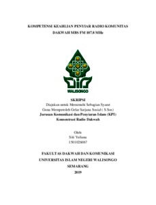 Kompetensi Keahlian Penyiar Radio Komunitas Dakwah Mbs Fm 107.8 Mhz - Walisongo Repository