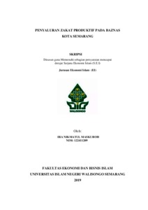 Penyaluran Zakat Produktif Pada Baznas Kota Semarang - Walisongo Repository