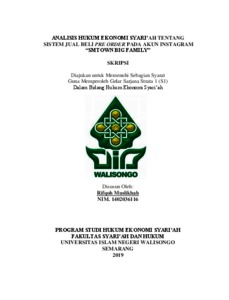 Analisis Hukum Ekonomi Syariah Tentang Sistem Jual Beli Pre Order Pada Akun Instagram “Smtown Big Family” - Walisongo Repository