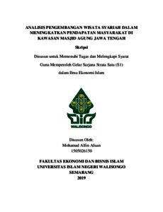 Analisis Pengembangan Wisata Syariah Dalam Meningkatkan Pendapatan Masyarakat Di Kawasan Masjid Agung Jawa Tengah - Walisongo Repository