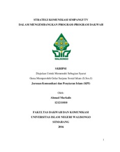 Strategi Komunikasi Simpang5 Tv Dalam Mengembangkan Program-Program Dakwah - Walisongo Repository