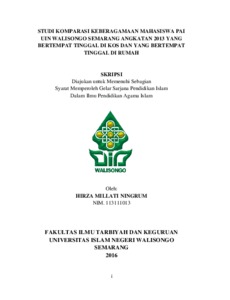 Studi Komparasi Keberagamaan Mahasiswa Pai Uin Walisongo Semarang Angkatan 2013 Yang Bertempat Tinggal Di Kos Dan Yang Bertempat Tinggal Di Rumah - Walisongo Repository