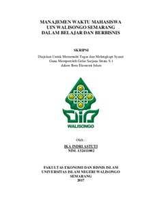 Manajemen Waktu Mahasiswa Uin Walisongo Semarang Dalam Belajar Dan Berbisnis - Walisongo Repository