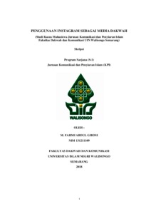 Penggunaan Instagram Sebagai Media Dakwah : Studi Kasus Mahasiswa Jurusan Komunikasi Dan Penyiaran Islam Fakultas Dakwah Dan Komunikasi Uin Walisongo Semarang - Walisongo Repository