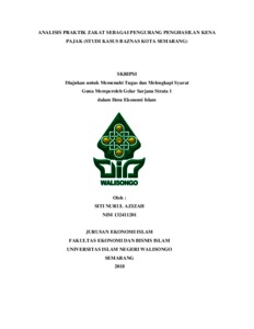 Analisis Praktik Zakat Sebagai Pengurang Penghasilan Kena Pajak : Studi Kasus Baznas Kota Semarang - Walisongo Repository