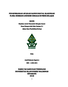Pengembangan Aplikasi Kamus Digital Klasifikasi Flora Berbasis Android Sebagai Sumber Belajar - Walisongo Repository