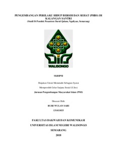 Pengembangan Perilaku Hidup Bersih Dan Sehat (Phbs) Di Kalangan Santri : Studi Di Pondok Pesantren Darul Qalam, Ngaliyan, Semarang - Walisongo Repository