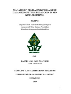 Manajemen Penilaian Kinerja Guru Dalam Kompetensi Pedagogik Di Min Kota Semarang - Walisongo Repository