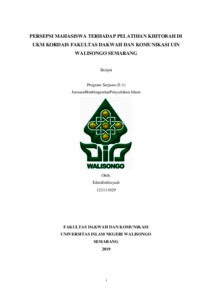 Persepsi Mahasiswa Terhadap Pelatihan Khitobah Di Ukm Kordais Fakultas Dakwah Dan Komunikasi Uin Walisongo Semarang - Walisongo Repository