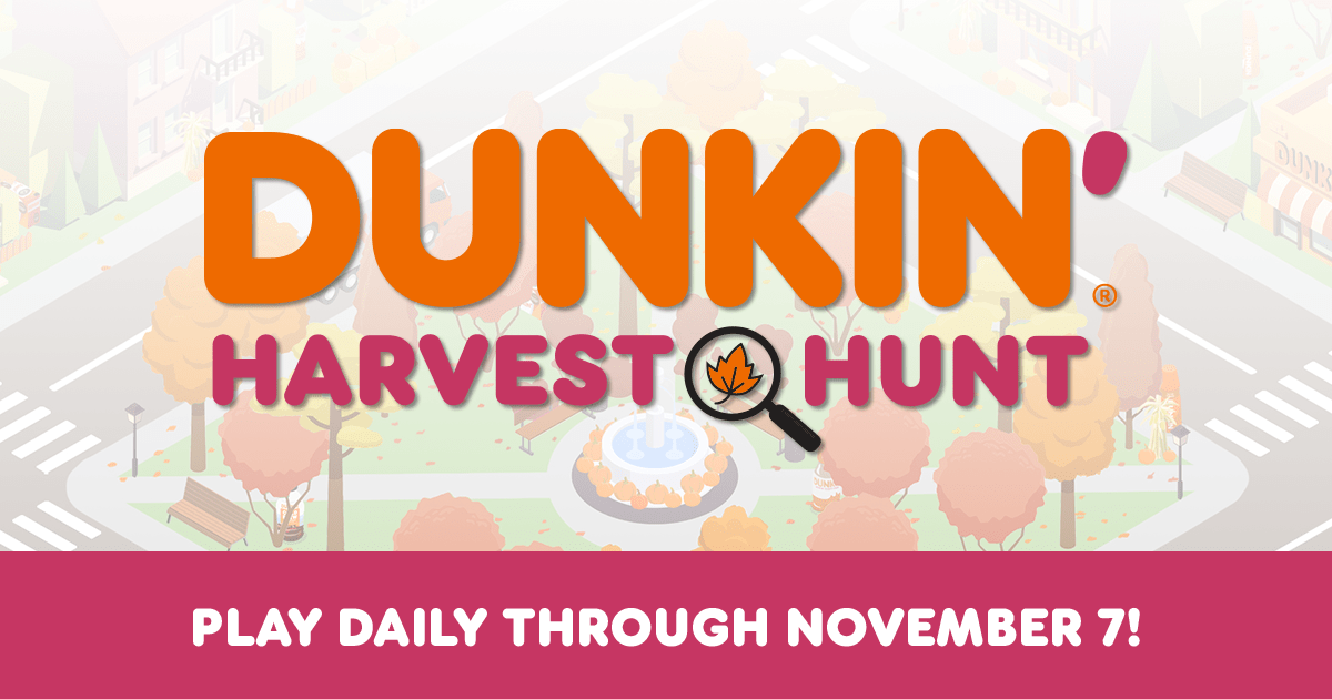 Dunkin’ Fun Sweepstakes and Instant Win Game End Date November 7, 2024