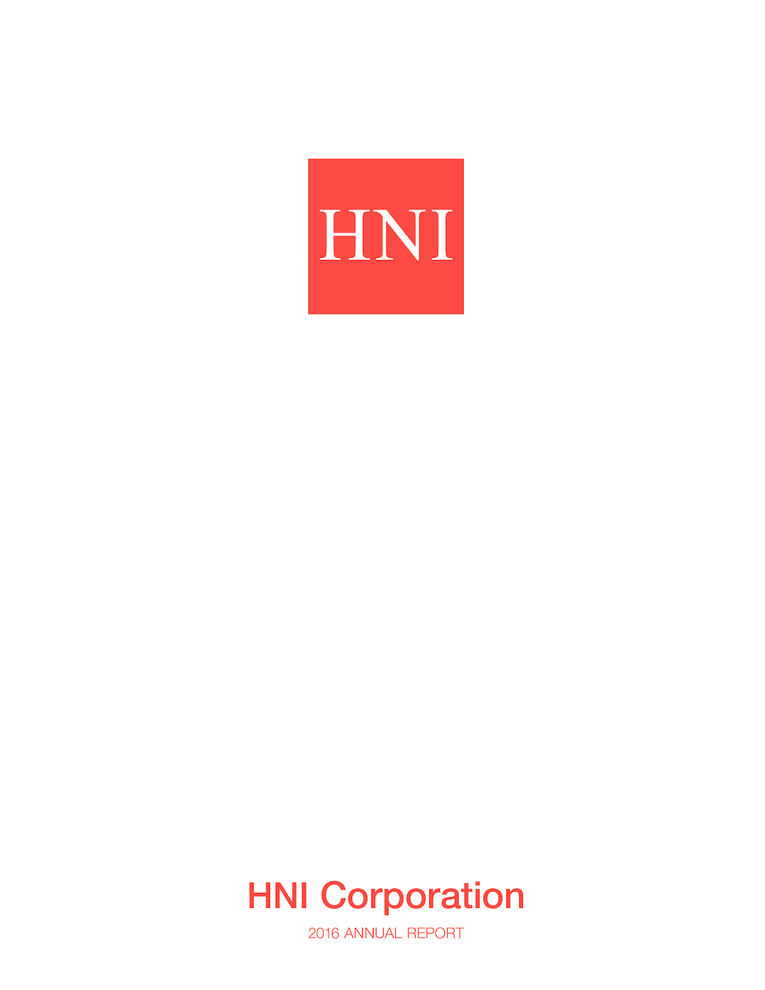 Hni Corporation Annual Report 2016