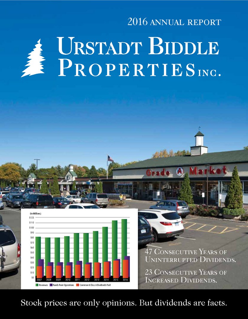Urstadt Biddle Properties Inc. Annual Report 2016