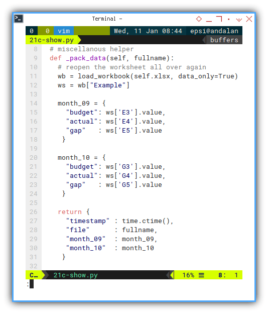 Excel Monitor Python Inheritance