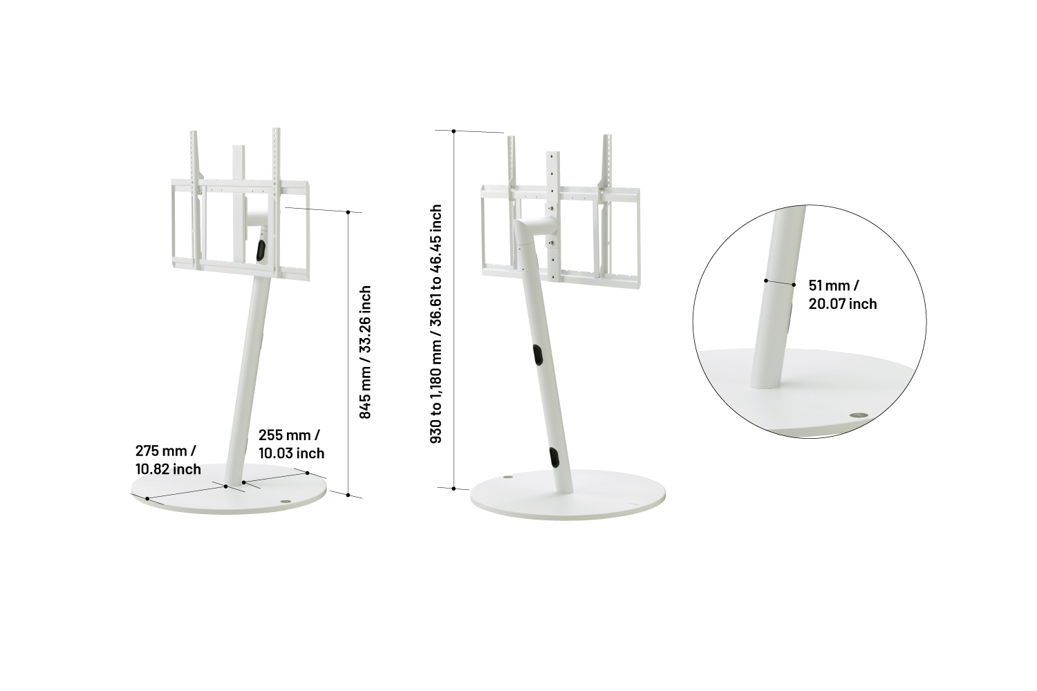 Stand alone TV stand A2 with casters WALL INTERIOR TV STAND