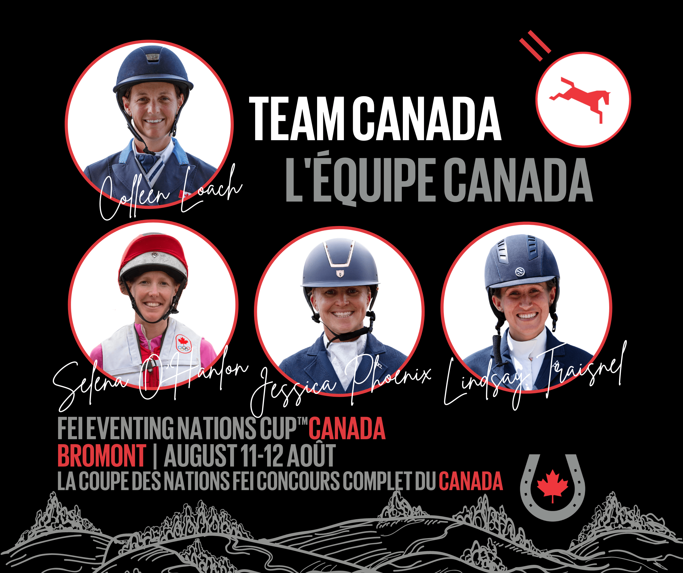 L'équipe est annoncée pour la FEI Eventing Nations Cup™ Canada au CCI de Bromont Canada Hippique