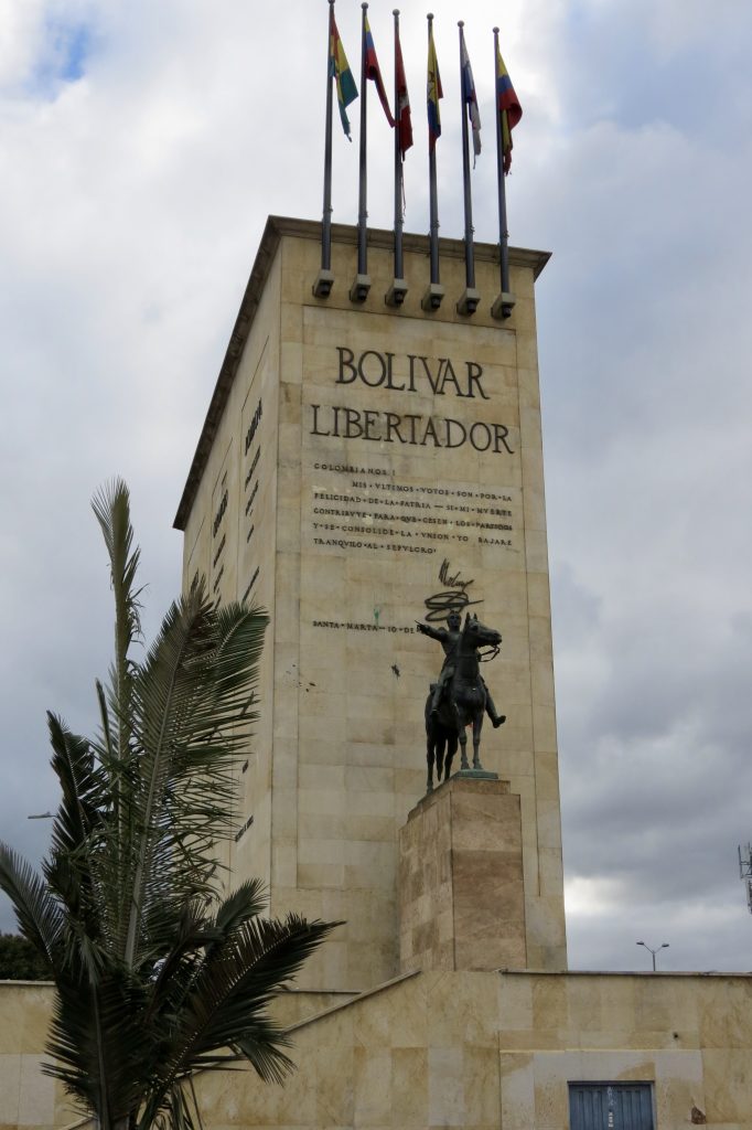 Equestrian statue of Simon Bolivar in Bogota Colombia