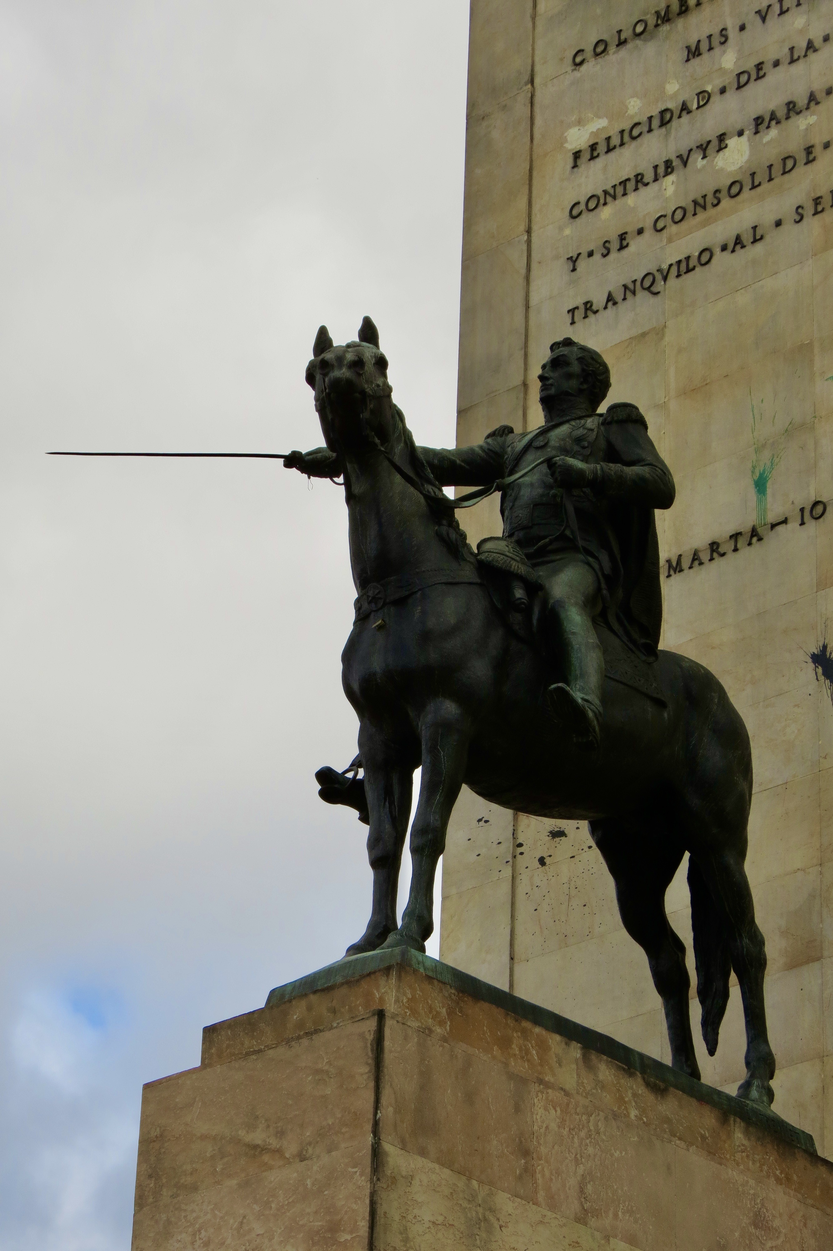 Equestrian statue of Simon Bolivar in Bogota Colombia