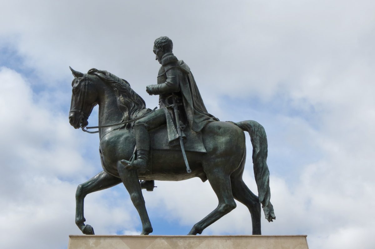 Equestrian statue of Simon Bolivar in Tunja Colombia