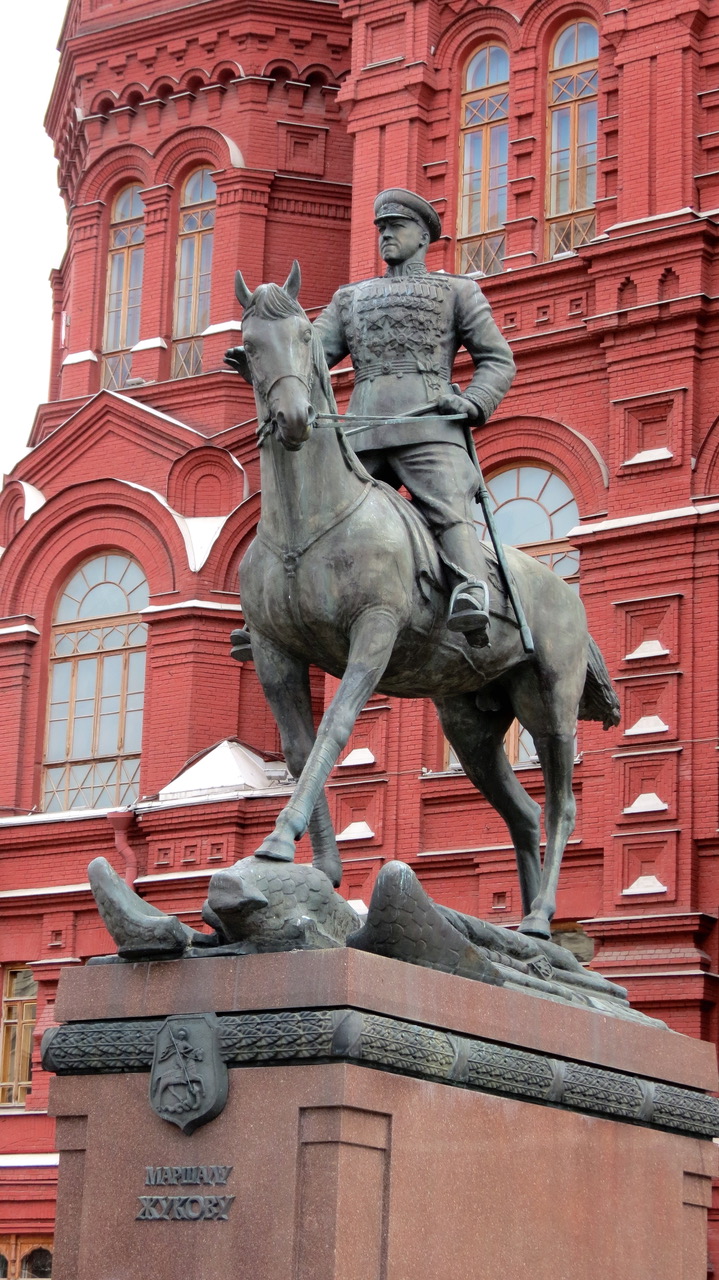 Equestrian statue of Zhukov in Moscow Russia