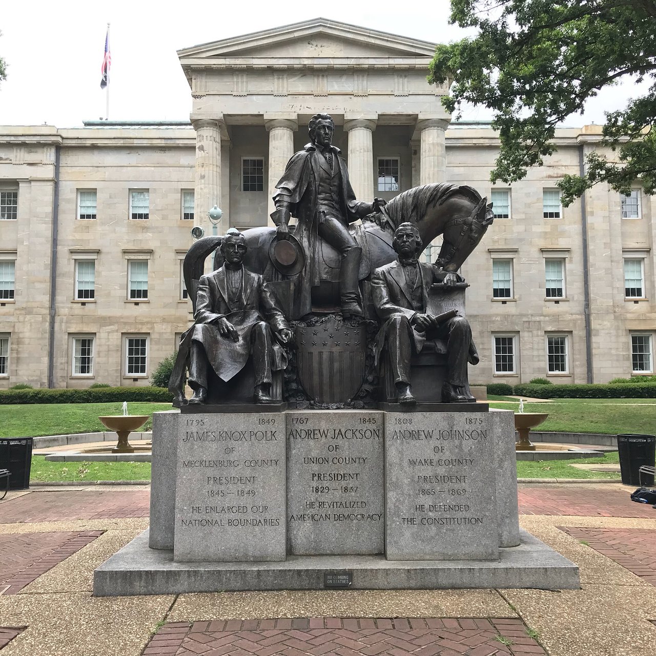 Equestrian statue of Andrew Jackson in NC Raleigh US