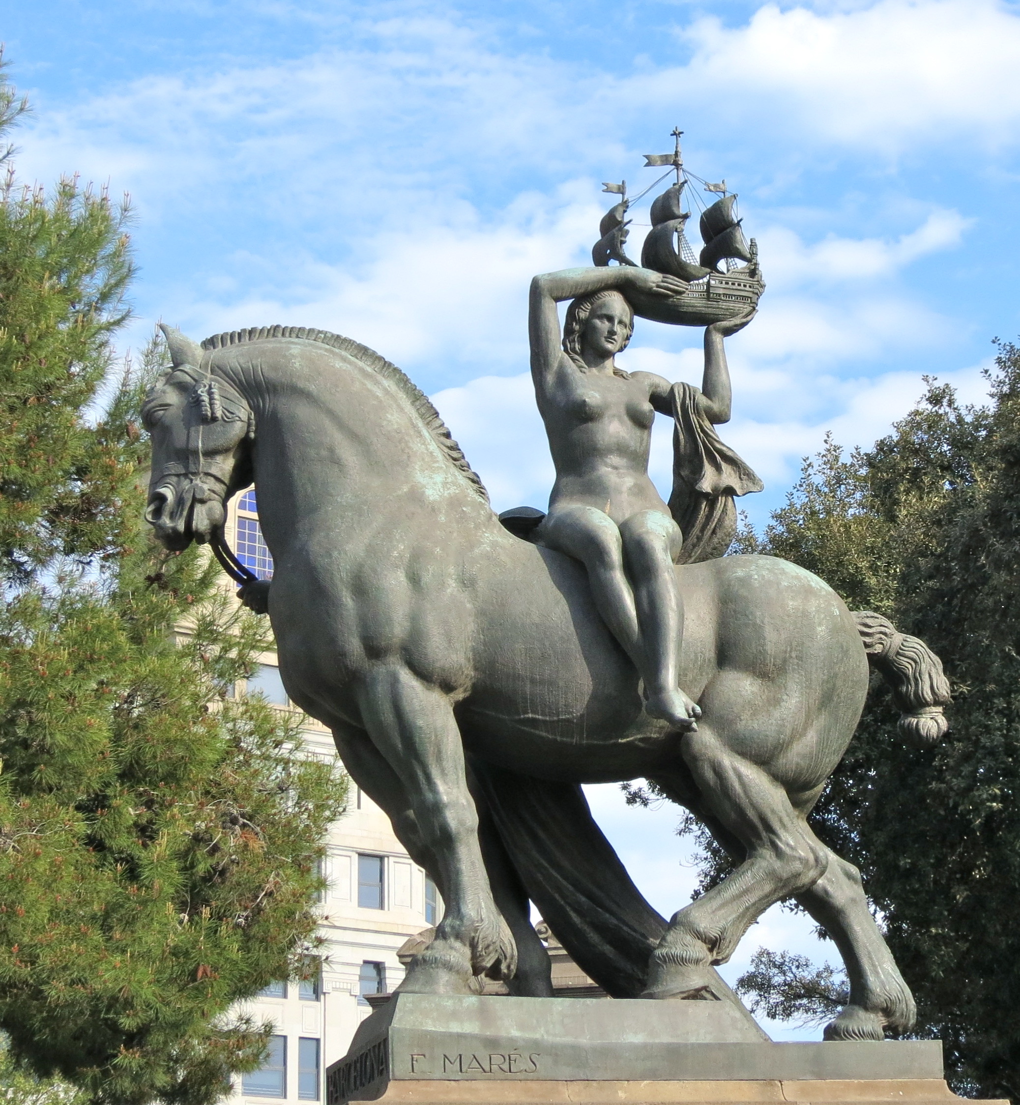Equestrian statue of Barcelona in Barcelona Spain