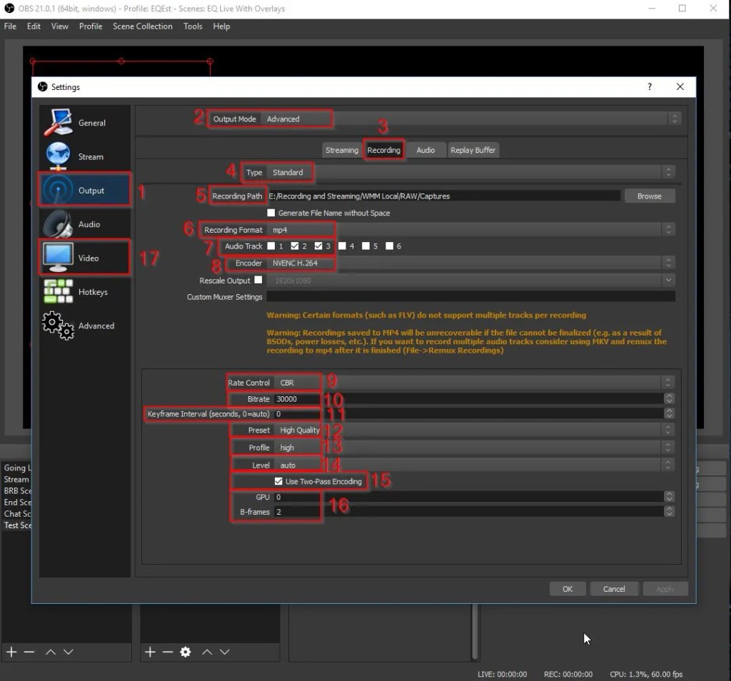 Best encoding settings for OBS Studio Software while Recording
