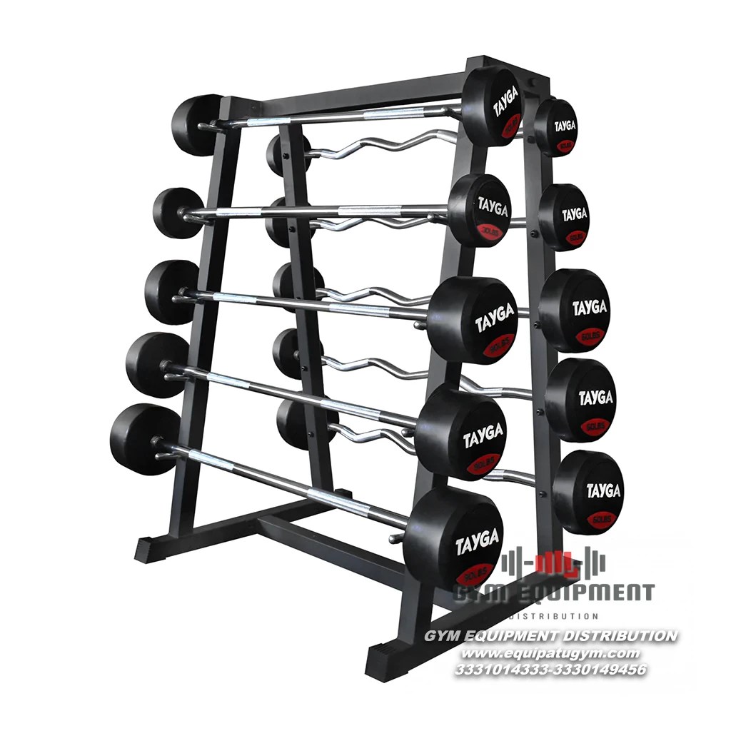 Rack para Barras de Peso Integrado Negro EquipaTuGym