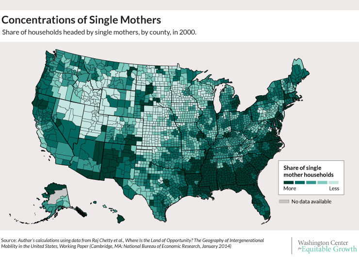 America Map Of Percentagesingle Parent Families Single parenting thesis statement