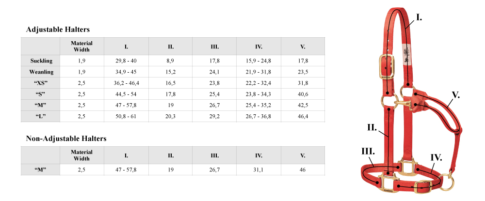 Horse Halter Size Chart: A Visual Reference of Charts | Chart Master