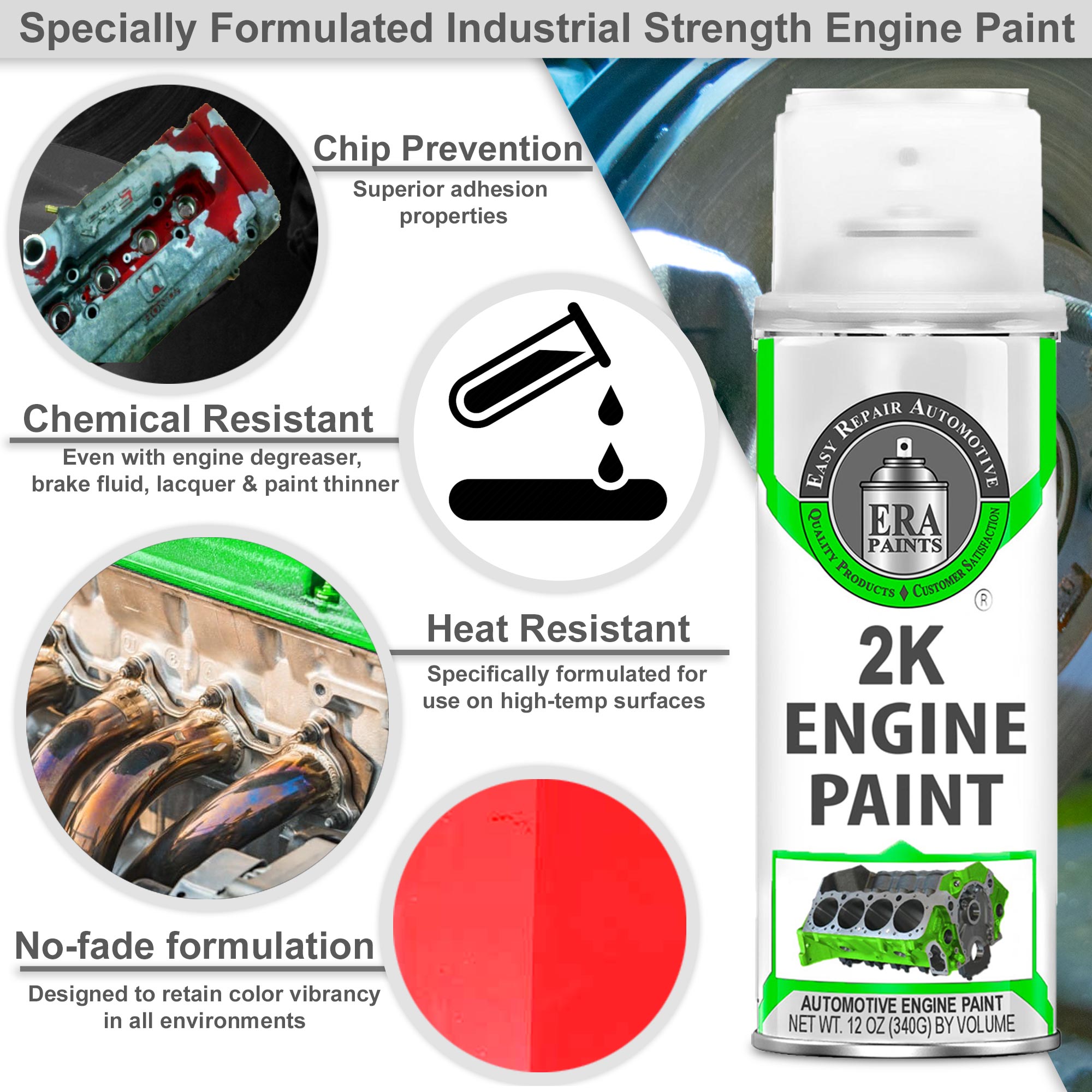 Yellow Engine Paint With OmniCuring Catalyst Technology 2K High Temp