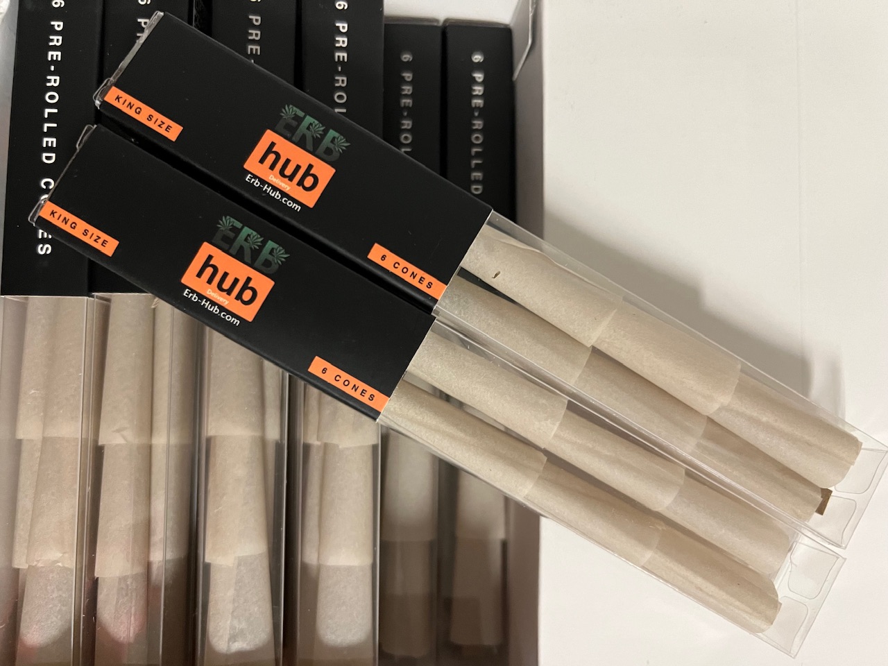 6 pack King Cones Slowing Burning Raw Paper ERB HUB