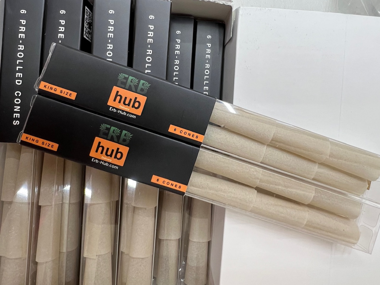 6 pack King Cones Slowing Burning Raw Paper ERB HUB