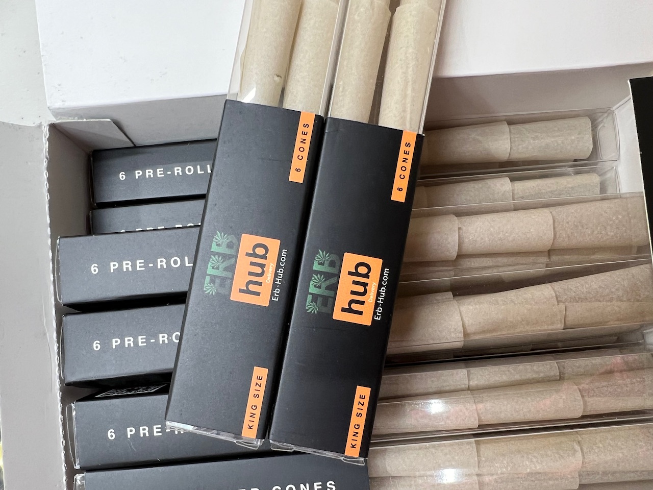 6 pack King Cones Slowing Burning Raw Paper ERB HUB