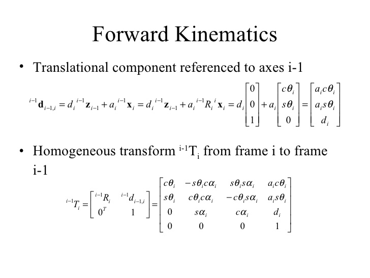 Forward and Inverse Kinematics ERC Handbook