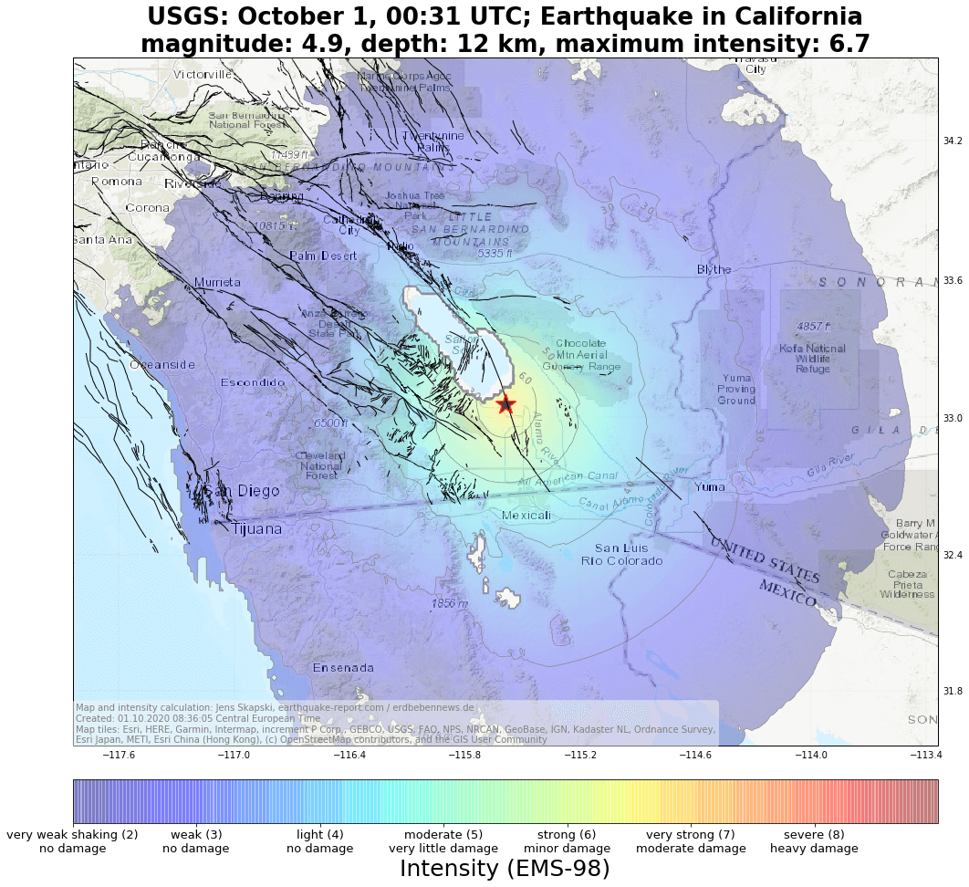 Kalifornien Starker Erdbebenschwarm in Brawley