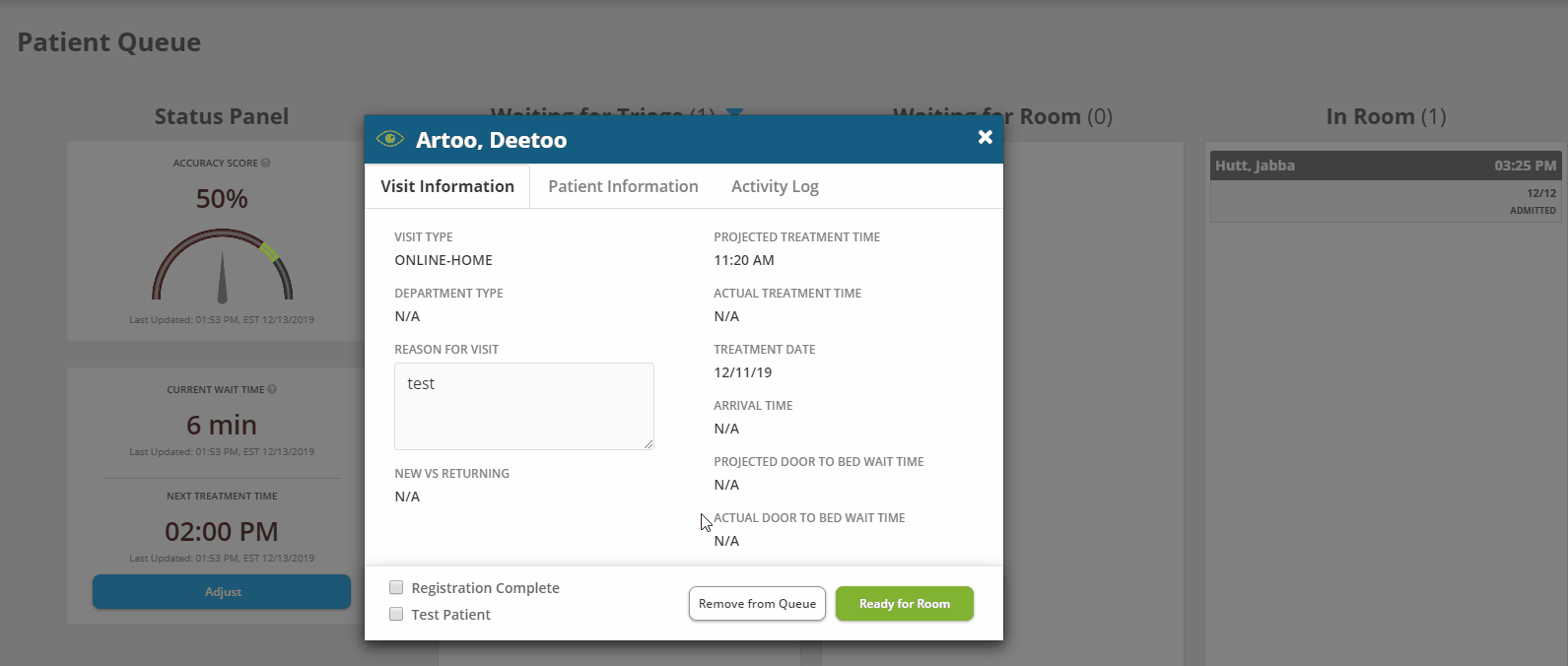 How to Remove a Patient from the Queue ER Express Client Resources