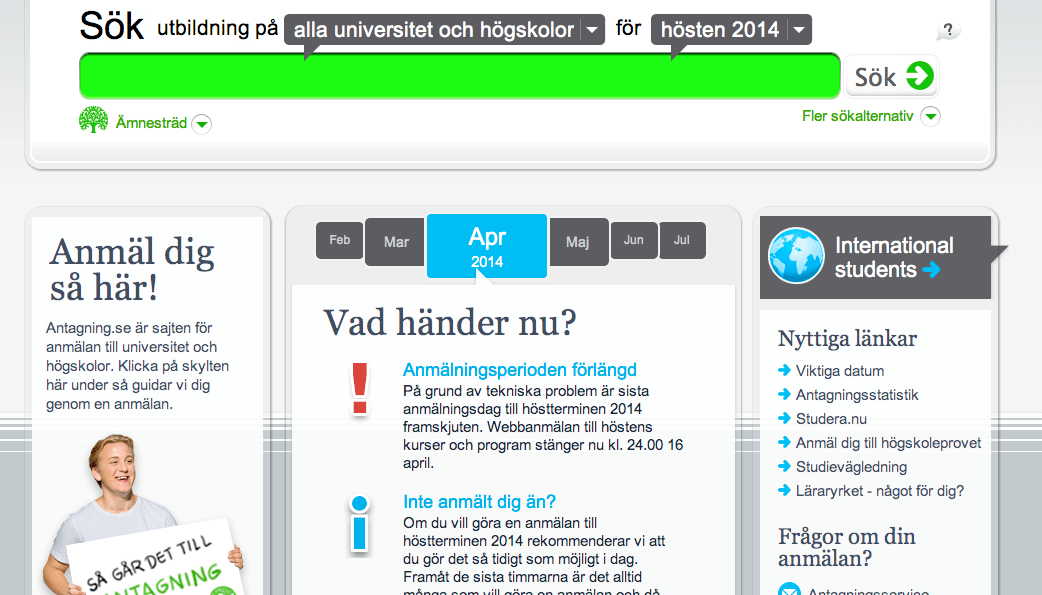 Antagning.se kraschade igen Ergo