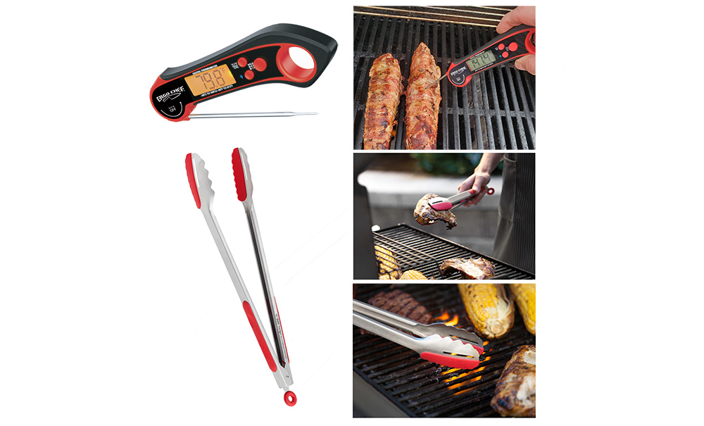 2pc GrillIng Set 15" Tongs and Digital Thermometer Ergo Chef Knives