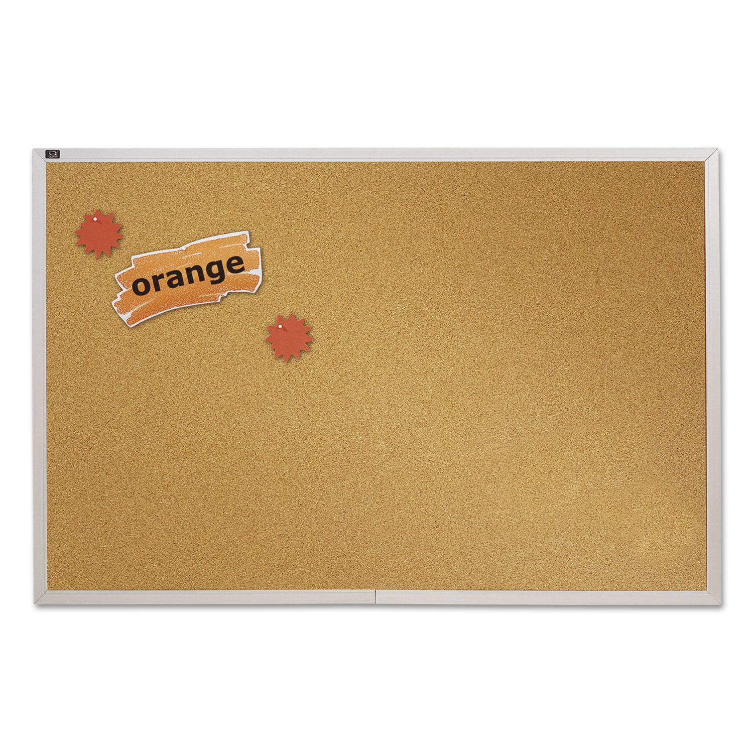 Natural Cork Bulletin Board, 72 x 48, Anodized Aluminum Frame ErgoSpec