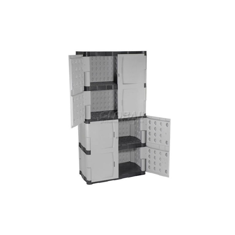 Rubbermaid 7083 Plastic Storage Full Double Door 36"W x 18"D x