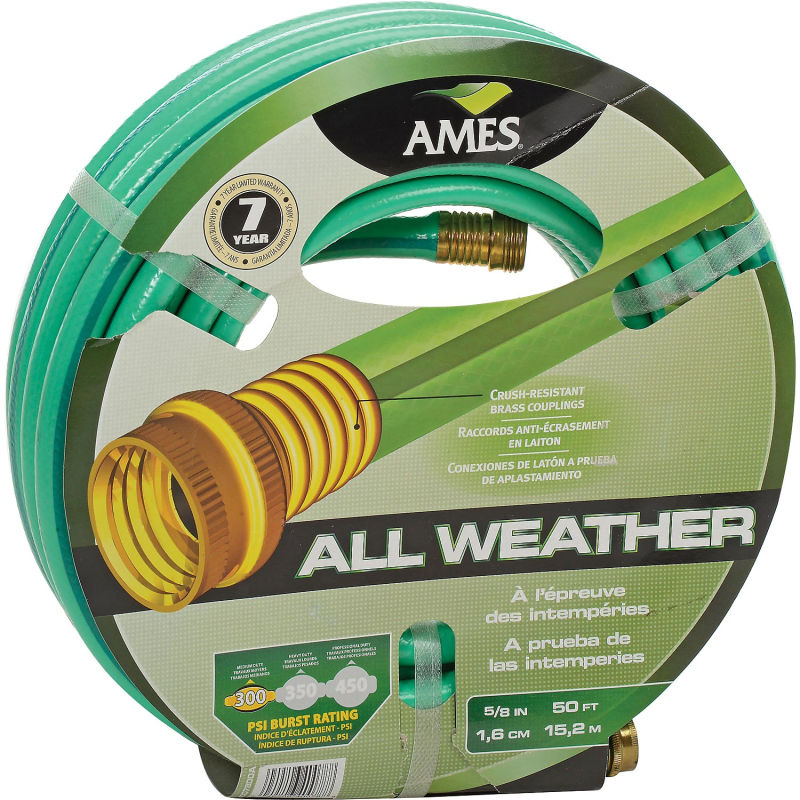 Ames 4007800A 5/8" X 50' AllWeather PVC Garden Hose ErgoSpec