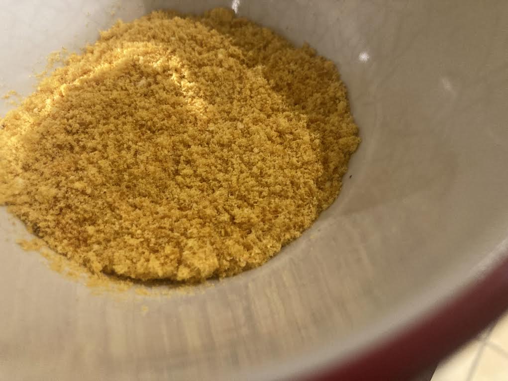 Bitter Greens and Mandarin Orange Dust Salad, with an Anchovy