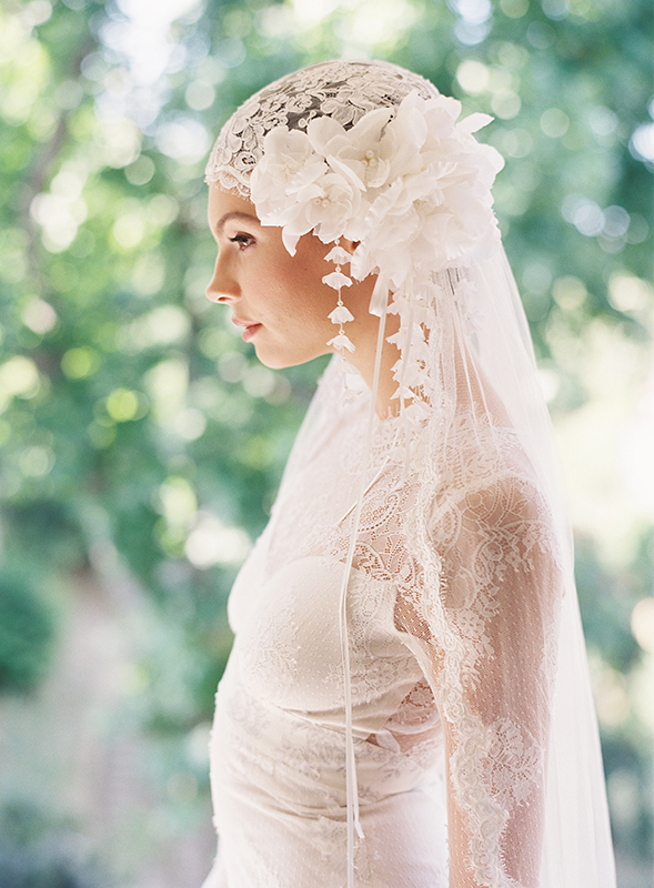 Juliet Bridal Cap Lace Wedding Veils by Erica Elizabeth Designs