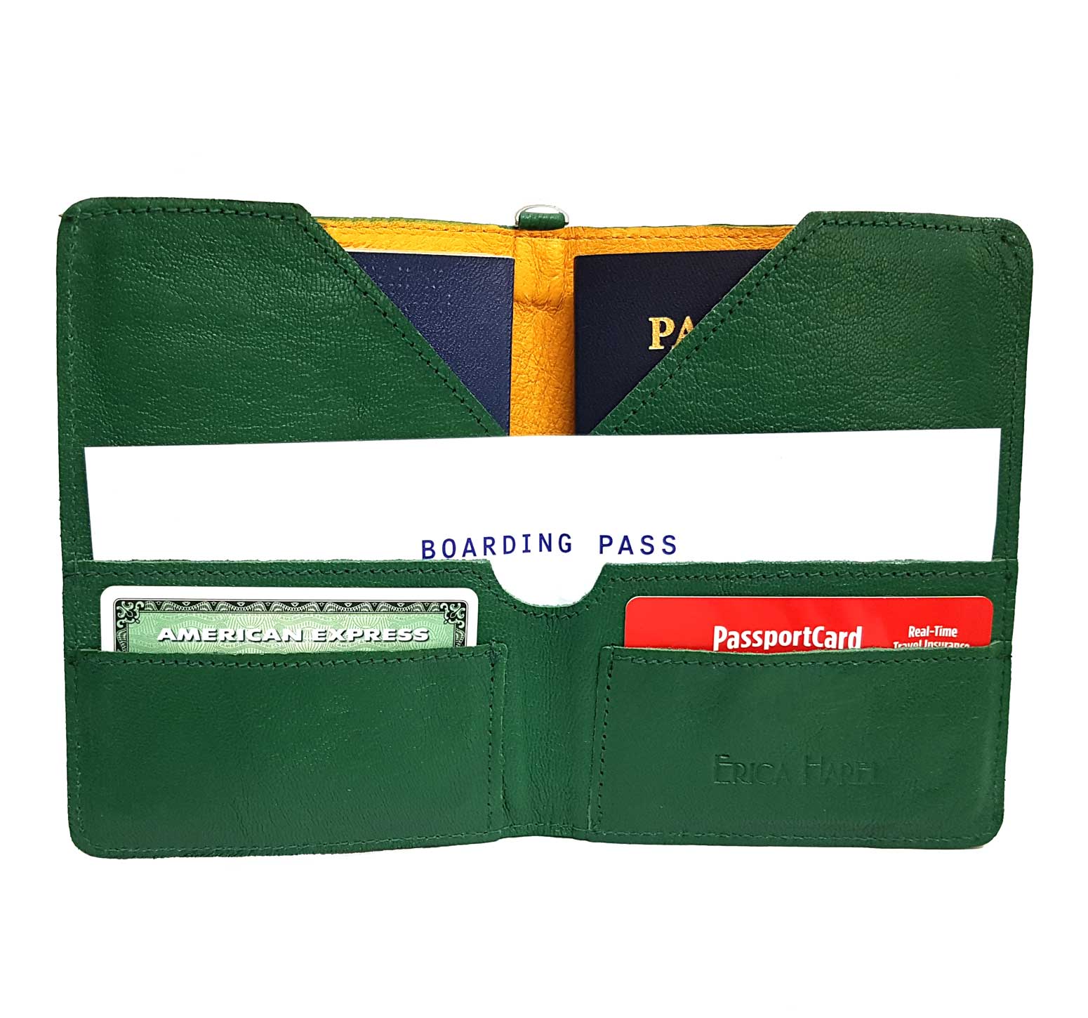 Green Leather Passport Holder Green Passport Case