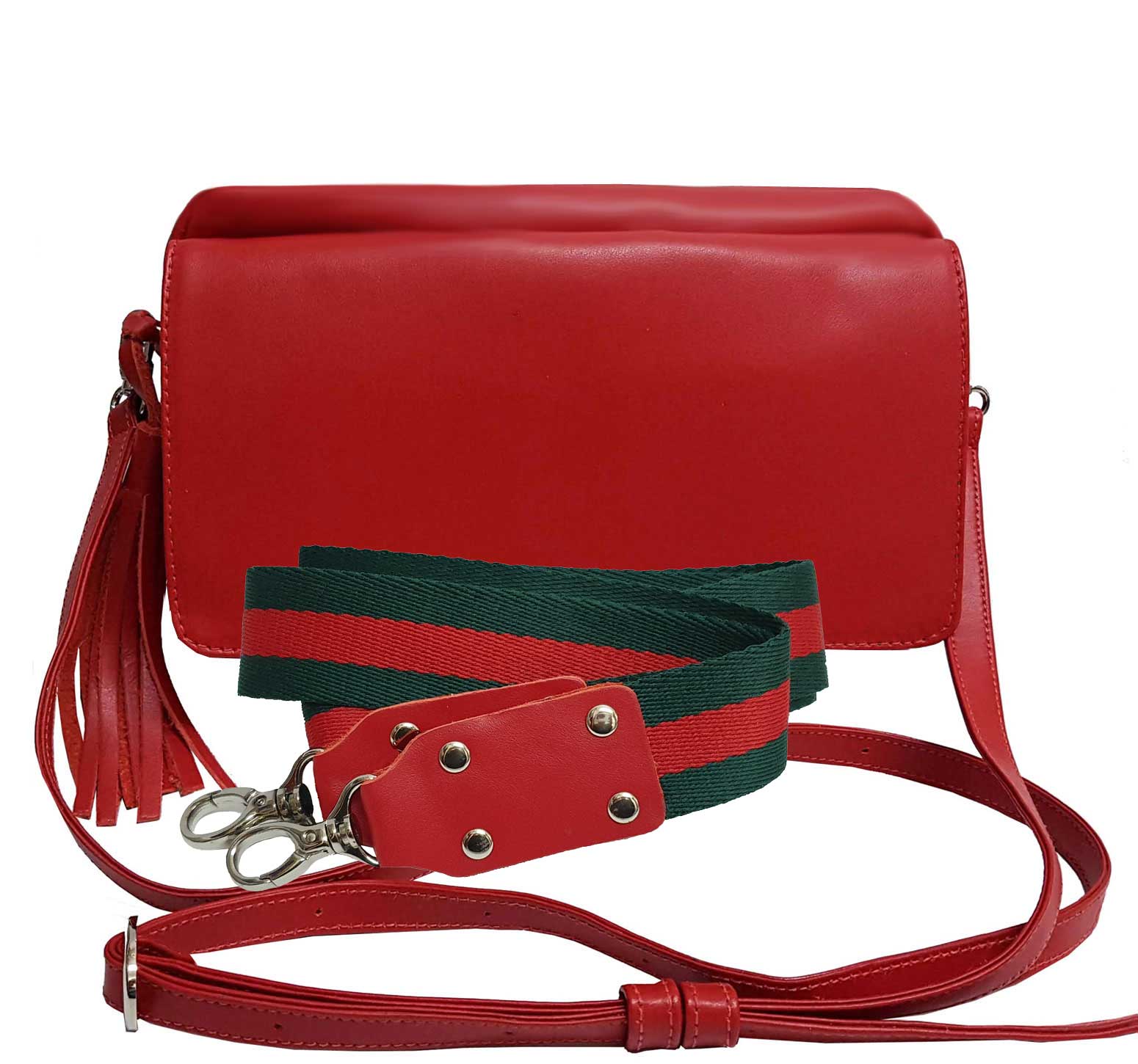Red Leather Crossbody Bag