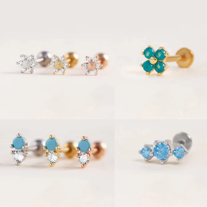 Flat Back Earrings for Lobes EricaJewels