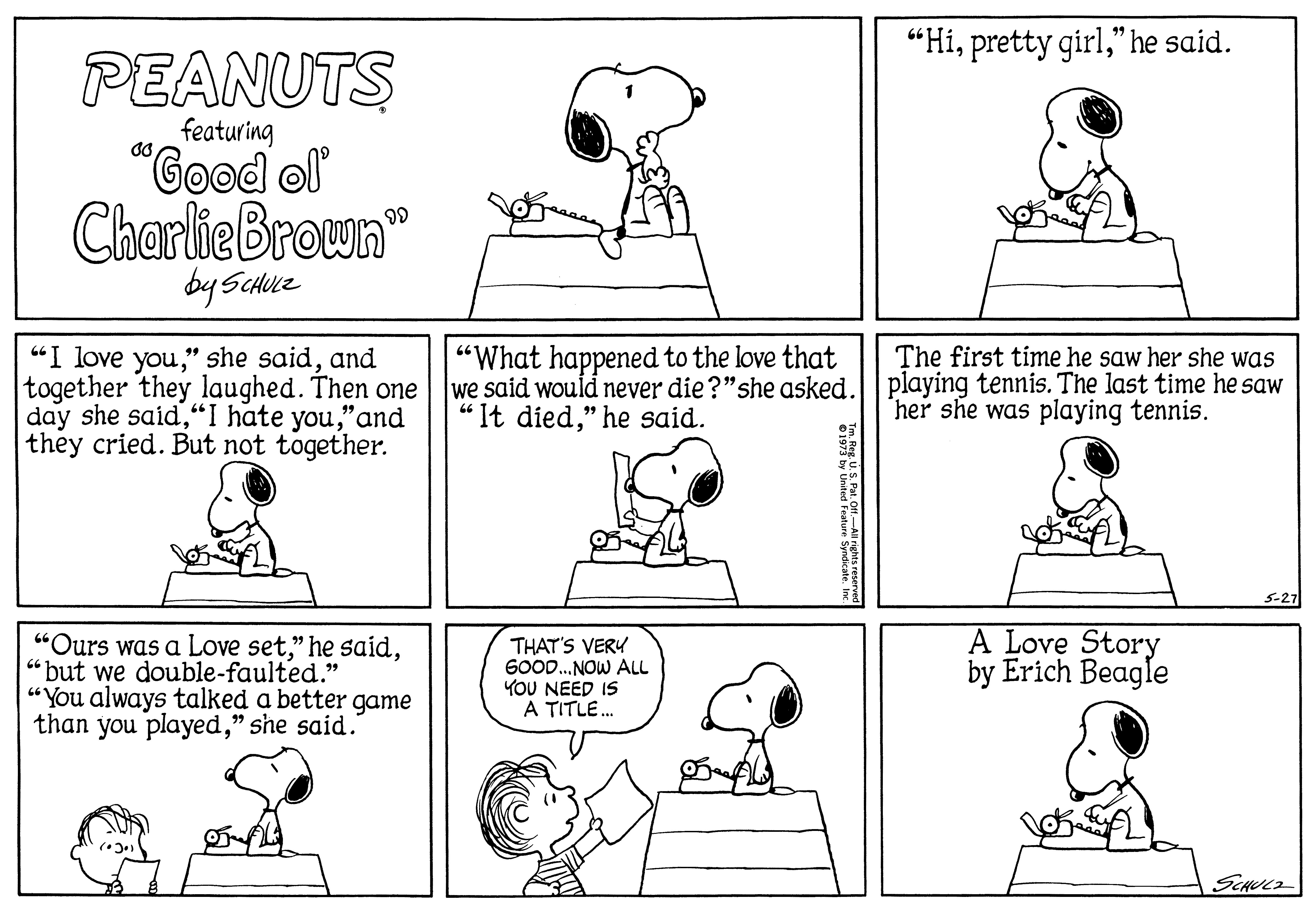PEANUTS © 1973 Peanuts Worldwide LLC. Dist. By ANDREWS MCMEEL