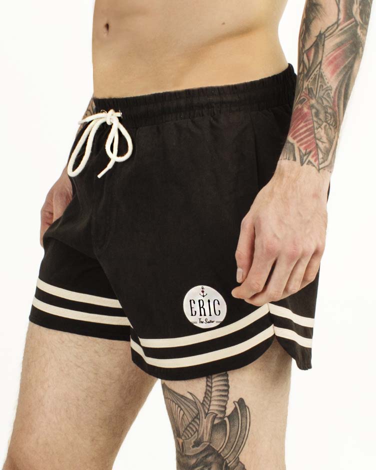 Black Swim Trunks for Men First Mate Eric The Sailor