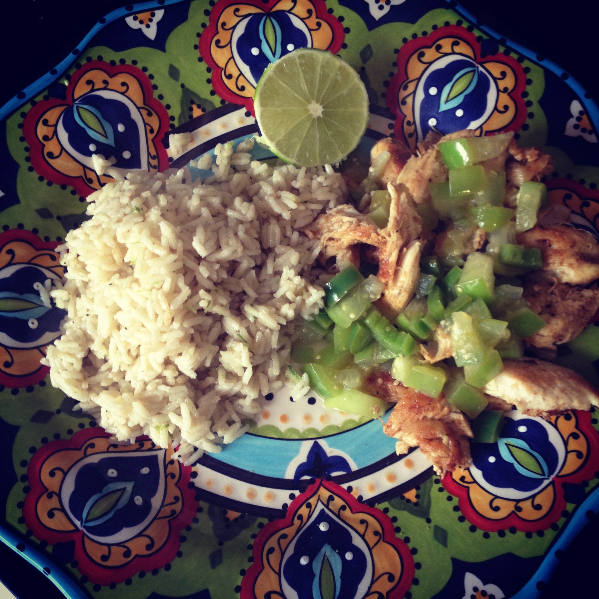 Tomatillo Chicken with Coconut LIme Rice Erika Blumenthal