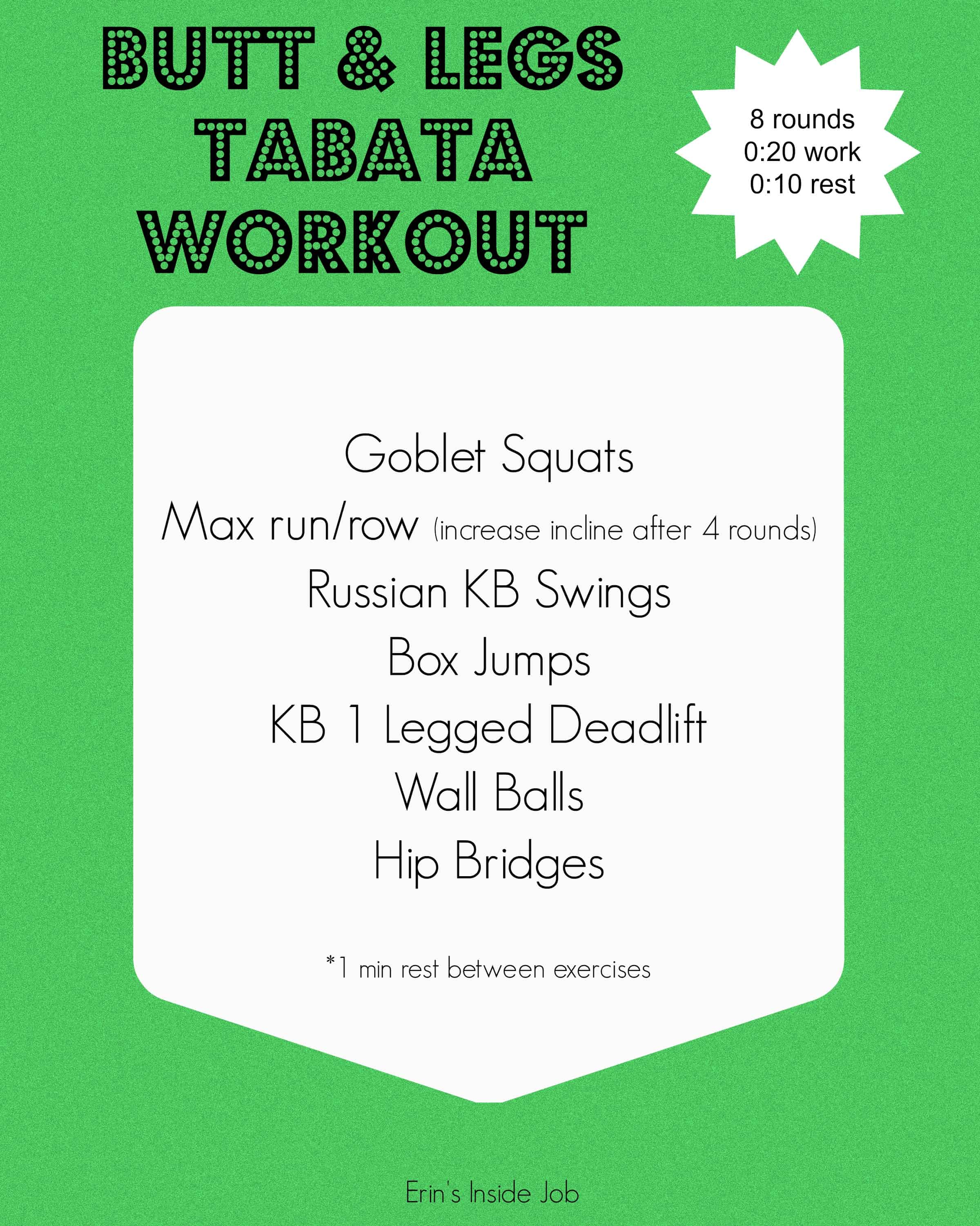 Butt & Leg Tabata Workout (Or My Graduation Workout) - Erin's Inside Job